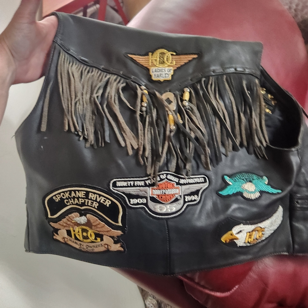 Vintage Leather Motorcycle vest by Easy Rider. Comes with patches- See Pictures.
